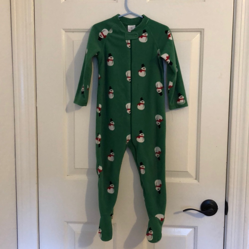 Hanna Anderson Snowman Footed Fleece PJs